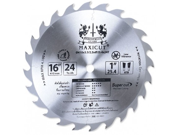 ใบเลื่อยวงเดือนตัดไม้ ATB 16”x24T MAXICUT Super Cut